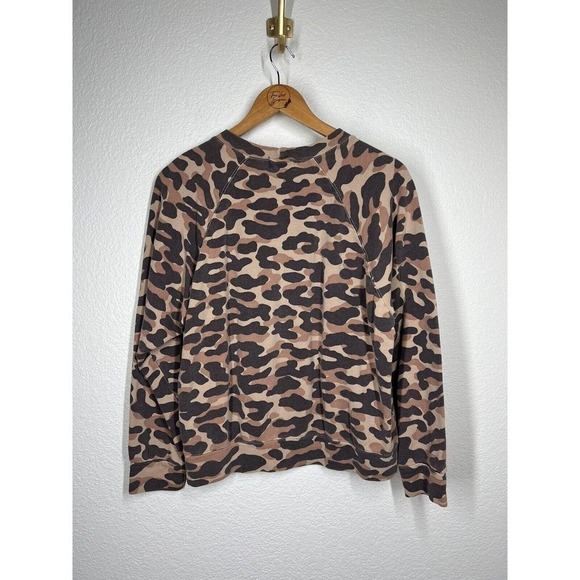 Monrow Small S Spiced Camo Pullover Sweatshirt - Picture 4 of 5